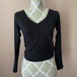 Basic black long sleeve top